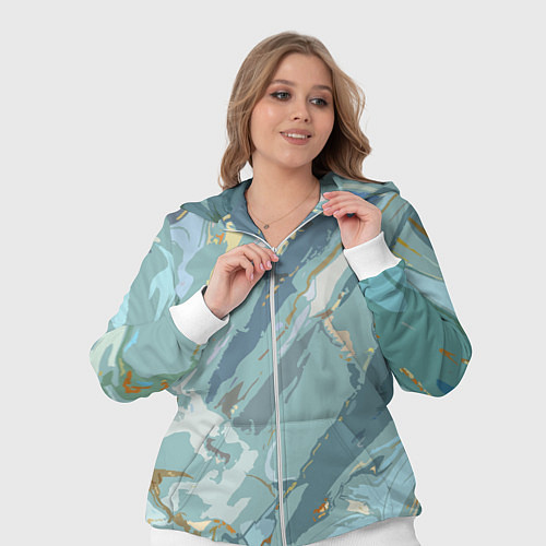 Женский костюм Холодный голубой абстракция / 3D-Белый – фото 3