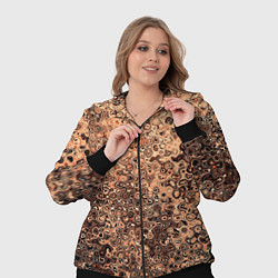 Женский 3D-костюм Светлый коричневый абстрактная текстура, цвет: 3D-черный — фото 2