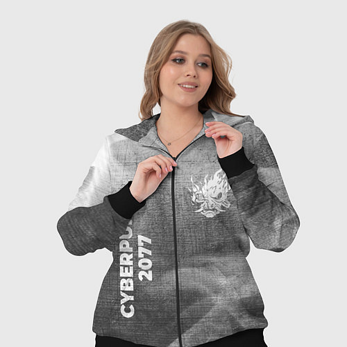 Женский костюм Cyberpunk 2077 - grey gradient вертикально / 3D-Черный – фото 3