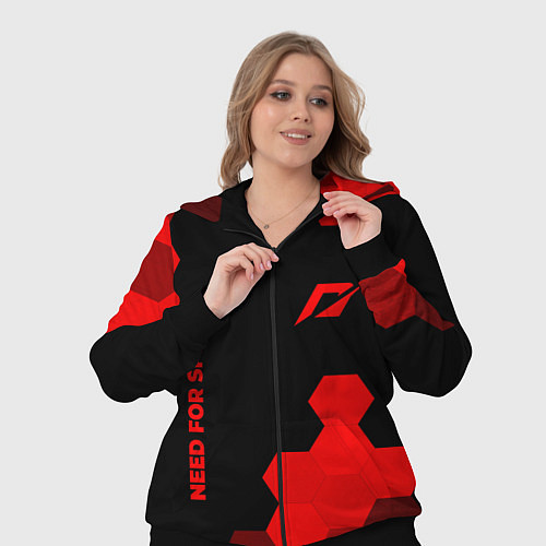 Женский костюм Need for Speed - red gradient вертикально / 3D-Черный – фото 3