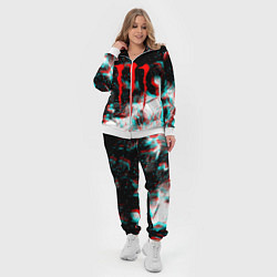 Женский 3D-костюм Monster energy огонь глитч, цвет: 3D-белый — фото 2