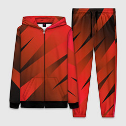 Женский 3D-костюм Красно-коричневый абстрактные полосы, цвет: 3D-черный