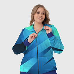 Женский 3D-костюм Сине-голубой абстрактные полосы, цвет: 3D-синий — фото 2