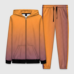 Женский костюм Градиент оранжевый в фиолетовый мелкий ромбик