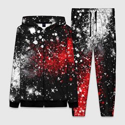 Женский 3D-костюм Бело-красные блестяшки на черном, цвет: 3D-черный