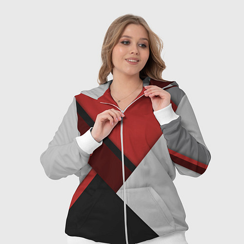 Женский костюм Color black red grey / 3D-Белый – фото 3