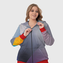 Женский 3D-костюм Color grey with stripes, цвет: 3D-красный — фото 2