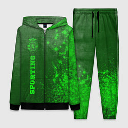 Женский 3D-костюм Sporting - green gradient по-вертикали, цвет: 3D-черный