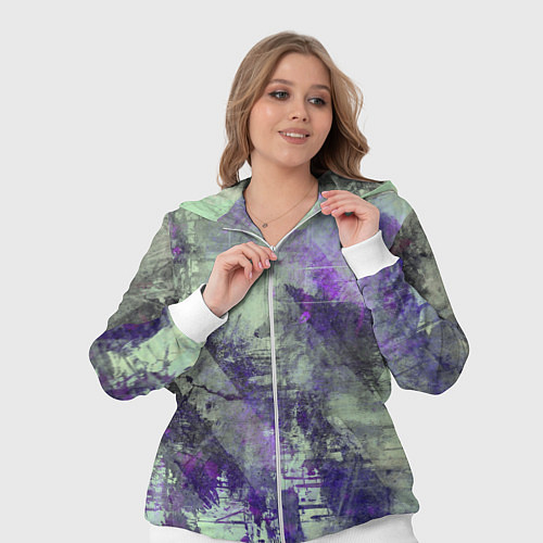 Женский костюм Абстракция - atomic violet in green / 3D-Белый – фото 3