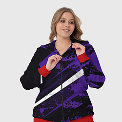 Женский 3D-костюм Color black purple line, цвет: 3D-красный — фото 2