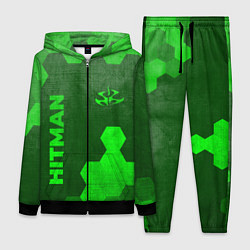 Женский 3D-костюм Hitman - green gradient вертикально, цвет: 3D-черный