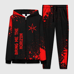 Женский 3D-костюм Bring Me the Horizon - red gradient вертикально, цвет: 3D-черный