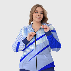 Женский 3D-костюм Светло-синий текстура с полосой, цвет: 3D-синий — фото 2