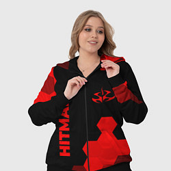 Женский 3D-костюм Hitman - red gradient вертикально, цвет: 3D-черный — фото 2