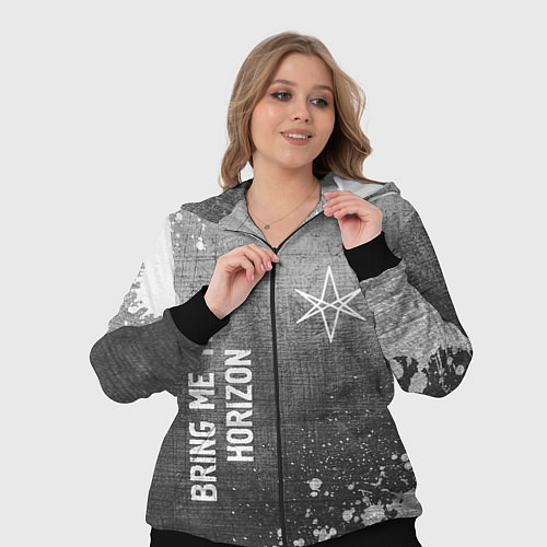 Женский костюм Bring Me the Horizon - grey gradient вертикально / 3D-Черный – фото 3