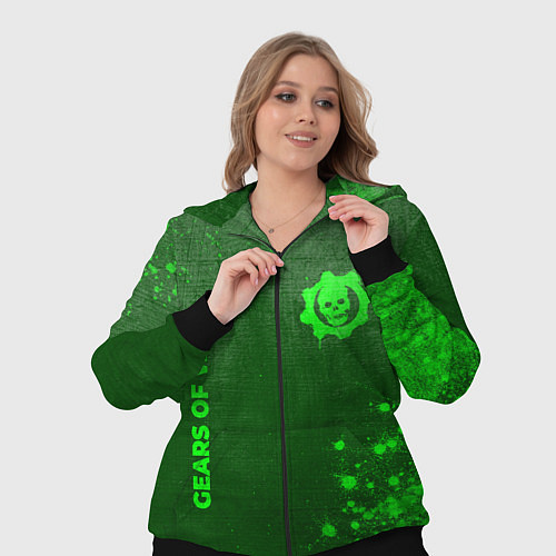 Женский костюм Gears of War - green gradient вертикально / 3D-Черный – фото 3