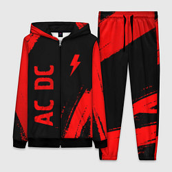 Женский 3D-костюм AC DC - red gradient вертикально, цвет: 3D-черный