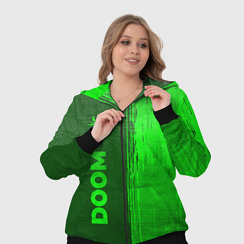Женский костюм Doom - green gradient по-вертикали / 3D-Черный – фото 3