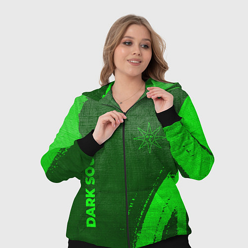 Женский костюм Dark Souls - green gradient вертикально / 3D-Черный – фото 3