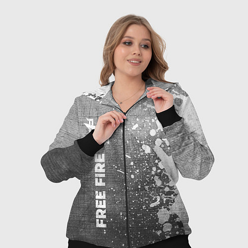 Женский костюм Free Fire - grey gradient по-вертикали / 3D-Черный – фото 3