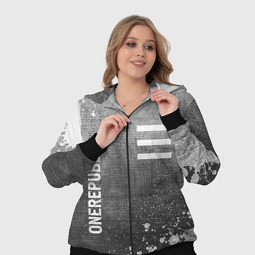 Женский костюм OneRepublic - grey gradient вертикально / 3D-Черный – фото 3