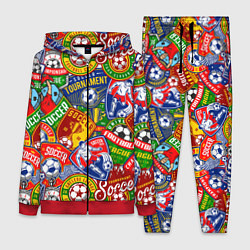 Женский 3D-костюм Футбольные лиги паттерн, цвет: 3D-красный