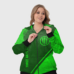 Женский 3D-костюм Three Days Grace - green gradient вертикально, цвет: 3D-черный — фото 2