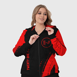 Женский 3D-костюм Twenty One Pilots - red gradient вертикально, цвет: 3D-черный — фото 2