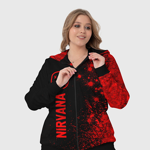 Женский костюм Nirvana - red gradient по-вертикали / 3D-Черный – фото 3