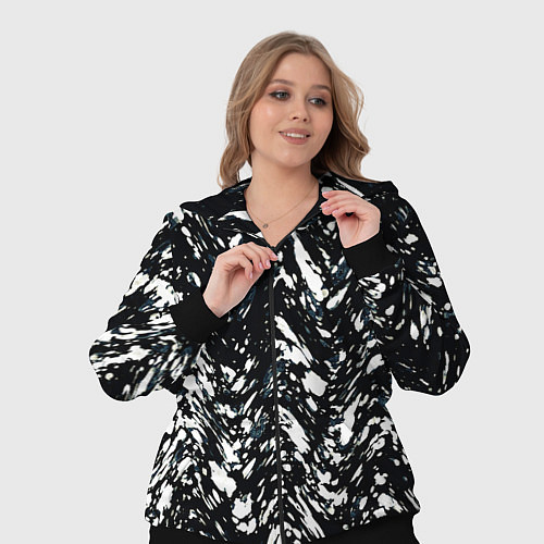 Женский костюм Искажённый пёстрый чёрно-белый / 3D-Черный – фото 3