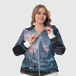 Женский 3D-костюм Фантастический мир с медузами и озеро у гор, цвет: 3D-белый — фото 2