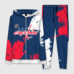 Женский 3D-костюм Вашингтон Кэпиталз - брызги красок, цвет: 3D-белый
