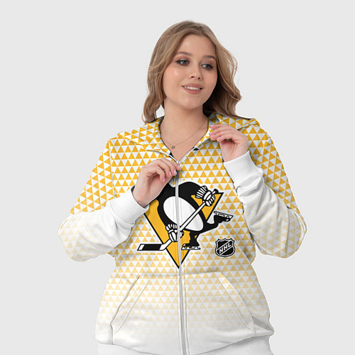 Женский костюм Питтсбург Пингвинз - желтый и белый / 3D-Белый – фото 3