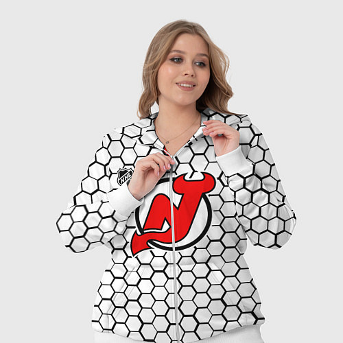 Женский костюм Нью Джерси Девилз - белые соты / 3D-Белый – фото 3