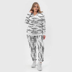 Женский 3D-костюм Корюшка и рыбалка в Питере паттерн, цвет: 3D-белый — фото 2