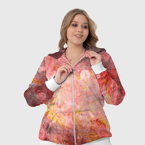 Женский костюм Абстракция- red embroidered fabric / 3D-Белый – фото 3