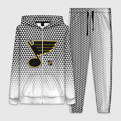 Женский 3D-костюм Сент Луис Блюз - белый градиент, цвет: 3D-белый