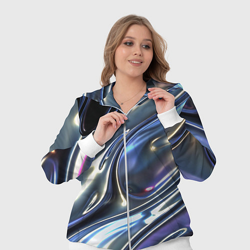 Женский костюм Серебро жидкий металл / 3D-Белый – фото 3