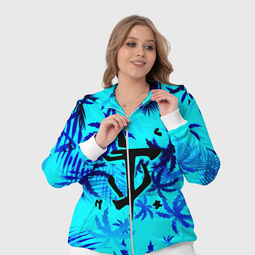 Женский костюм Doom неоновые тропики / 3D-Белый – фото 3