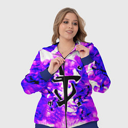 Женский 3D-костюм Doom неоновый огонь лого, цвет: 3D-синий — фото 2