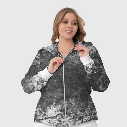 Женский костюм Абстракция - grey and white wall with cracks / 3D-Белый – фото 3