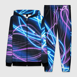 Женский 3D-костюм Неоновая абстракция на темном, цвет: 3D-черный
