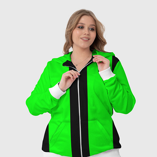 Женский костюм Color green black line / 3D-Белый – фото 3