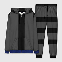 Женский 3D-костюм Color black grey line, цвет: 3D-синий