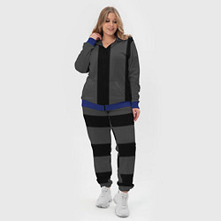 Женский 3D-костюм Color black grey line, цвет: 3D-синий — фото 2
