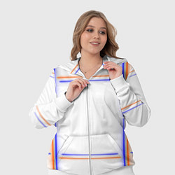Женский 3D-костюм Neon white orange light blue, цвет: 3D-белый — фото 2