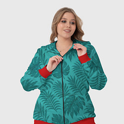 Женский 3D-костюм Тропические листья - паттерн, цвет: 3D-красный — фото 2