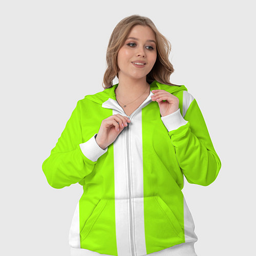 Женский костюм Color light green white stripes / 3D-Белый – фото 3