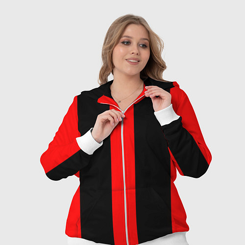 Женский костюм Color black red lines / 3D-Белый – фото 3