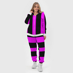 Женский 3D-костюм Color black pink lines, цвет: 3D-белый — фото 2